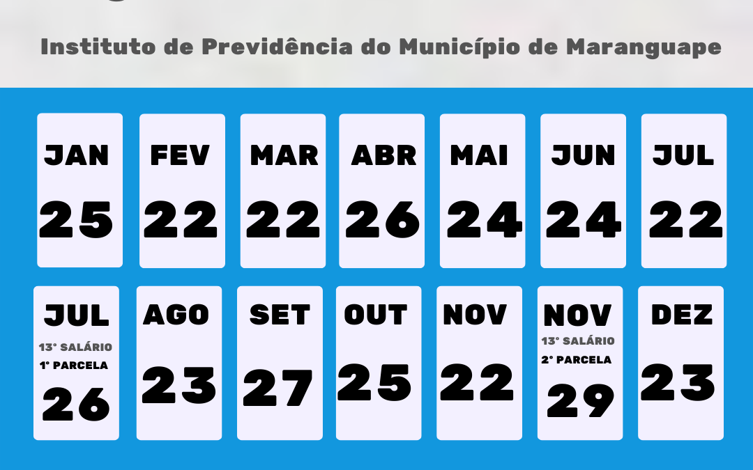 Calendário de Pagamento 2022