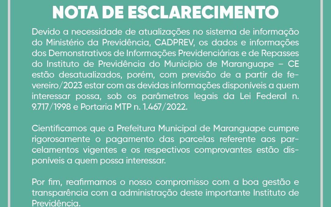 Comunicado: Atualizações no Sistema de Informação do Ministério da Previdência – CADPREV